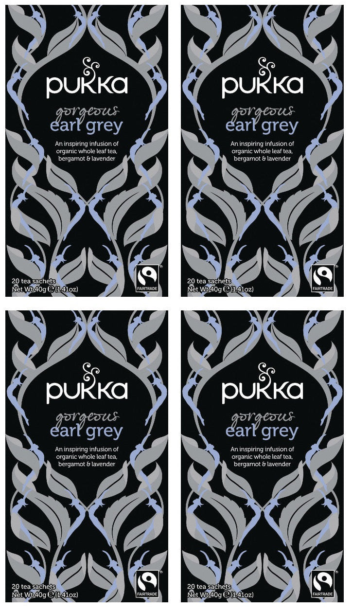 4 x Pukka 20 Organic Earl Grey Black Tea Sachets 40G