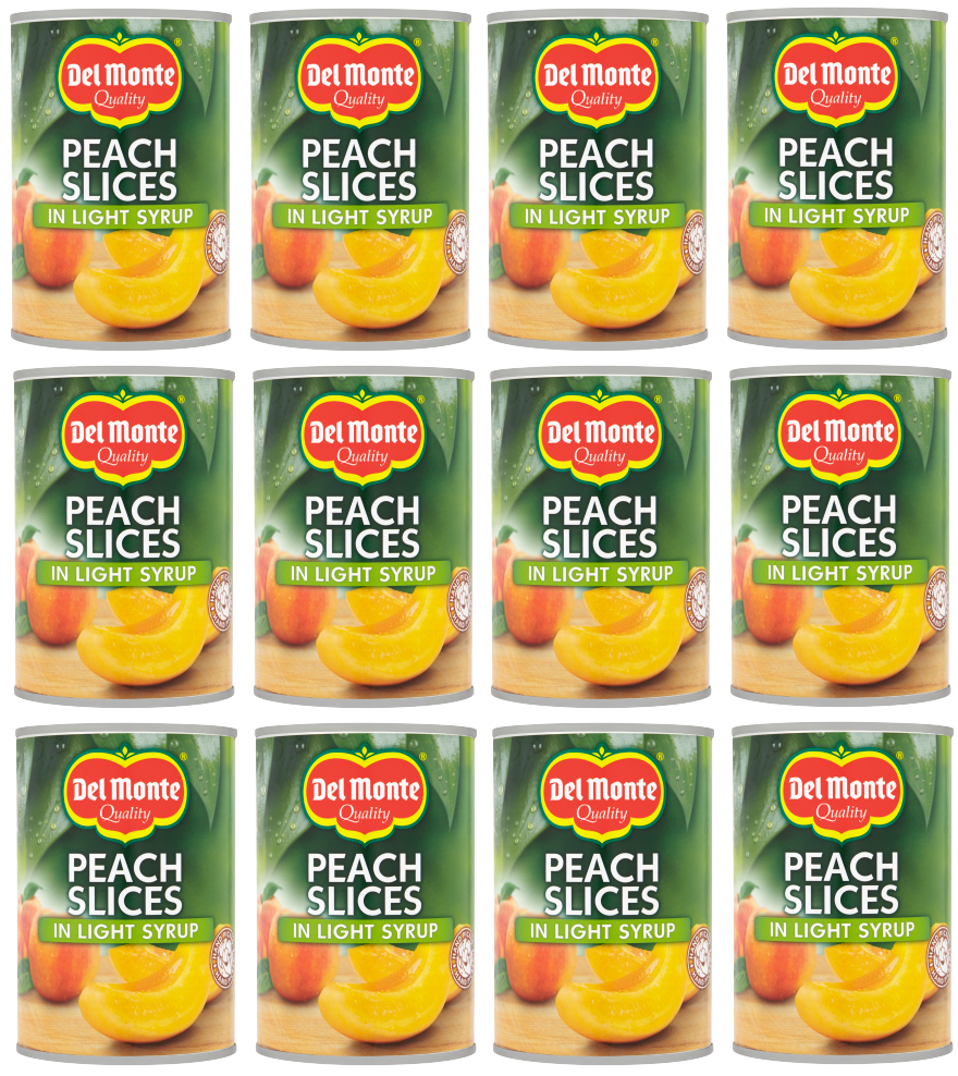 12 x Del Monte Peach Slices In Light Syrup 420Gm
