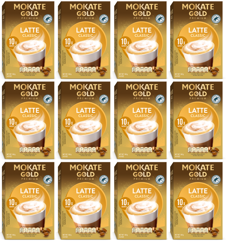 12 x Mokate Gold Latte 10 Sachets - 140GM