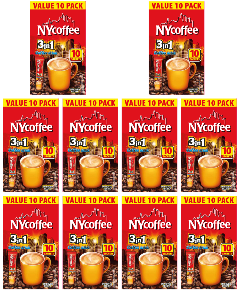 10 x Ny Coffee 3in1 Coffee 10 Sachets - 10PK