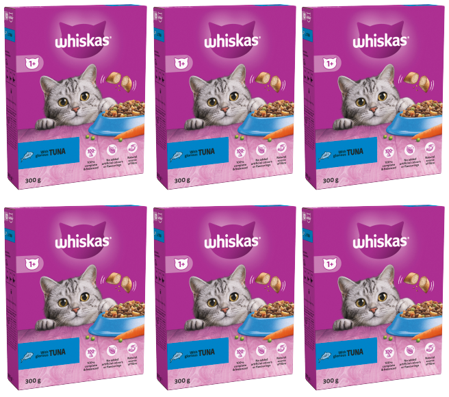 6 x Whiskas Cat 1+ Complete Tuna - 300Gm