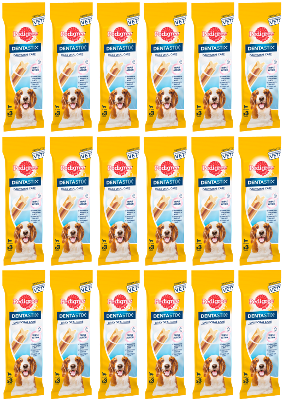 18 x Pedigree Dentastix Medium 3 Stick 77Gm