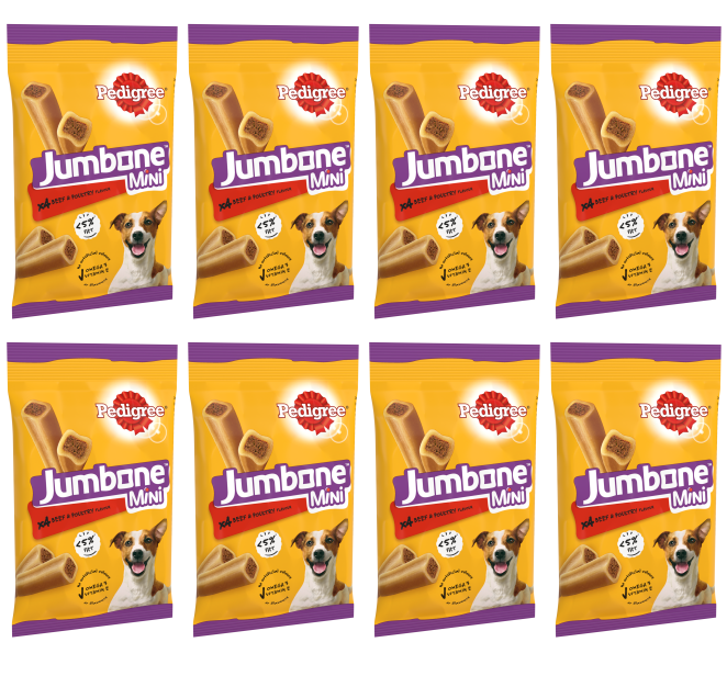 8 x Pedigree Jumbone Small Dog Beef & Poultry 4 Chews 160Gm