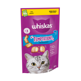 6 x Whiskas Temptations Salmon - 60GM