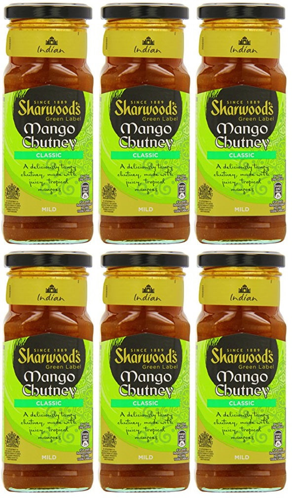 6 x Sharwood's Green Label Mango Chutney 360G