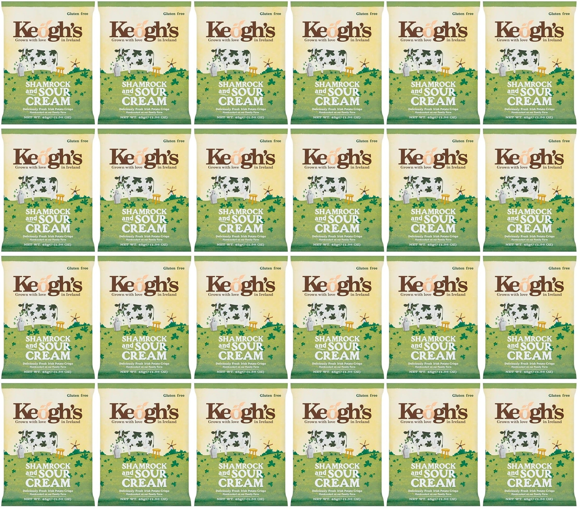 24 x Keogh's Shamrock And Sour Cream 45G