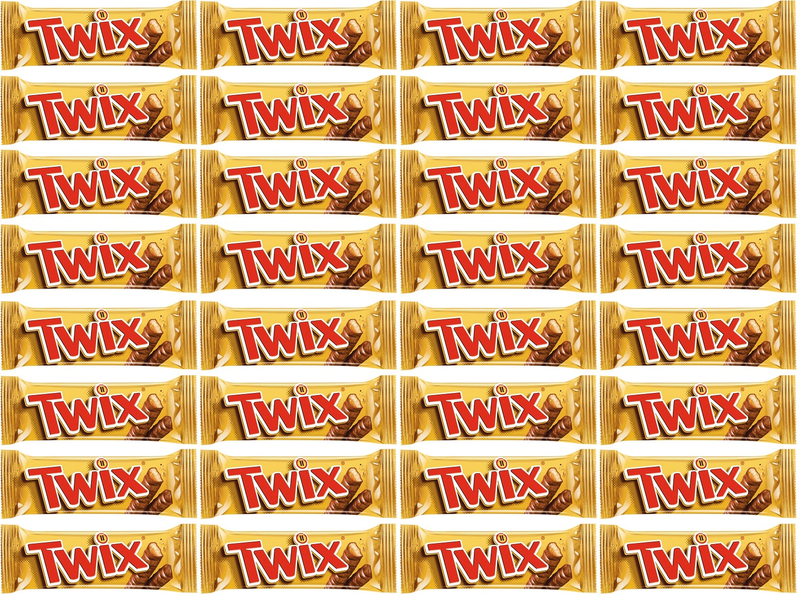 32 x Twix Chocolate Biscuit Twin Bars - 50GM