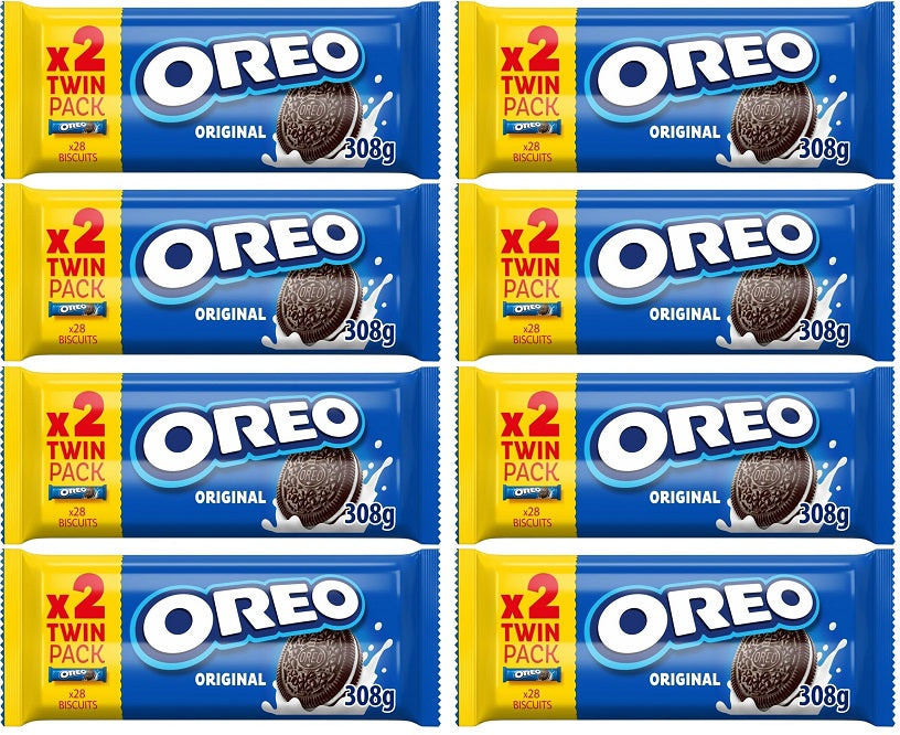 8 x Oreo Original Cookies 308G Twin
