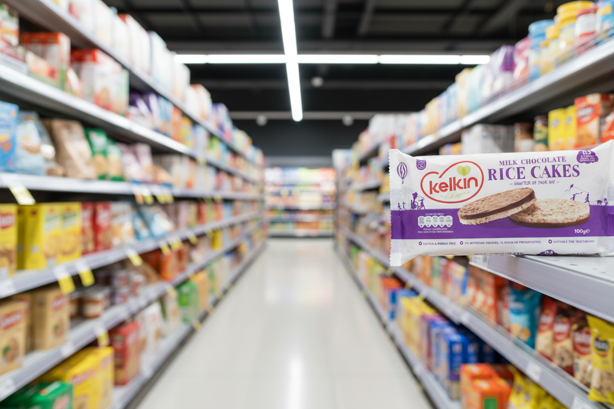 12 x Kelkin Milk Chocolate Rice Cakes 100G