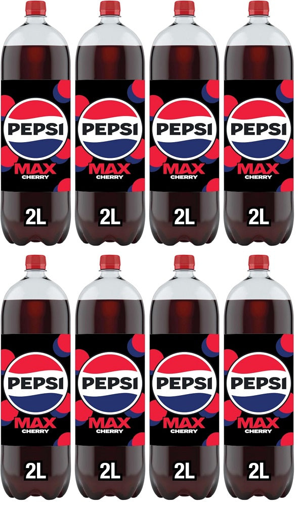 8 x Pepsi Max Cherry Soft Drink 2 Litres