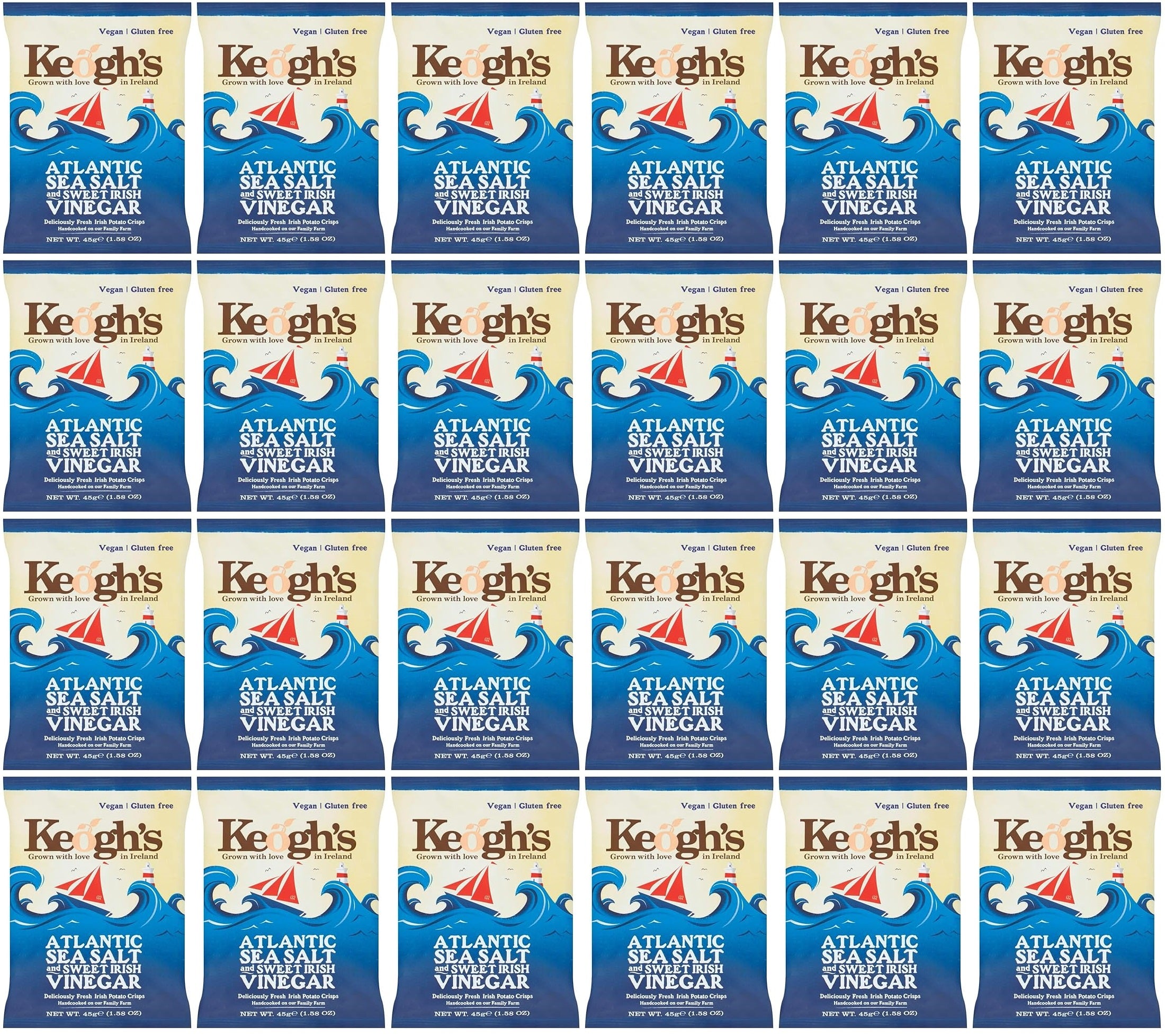 24 x Keogh's Atlantic Sea Salt And Sweet Irish Vinegar 45G
