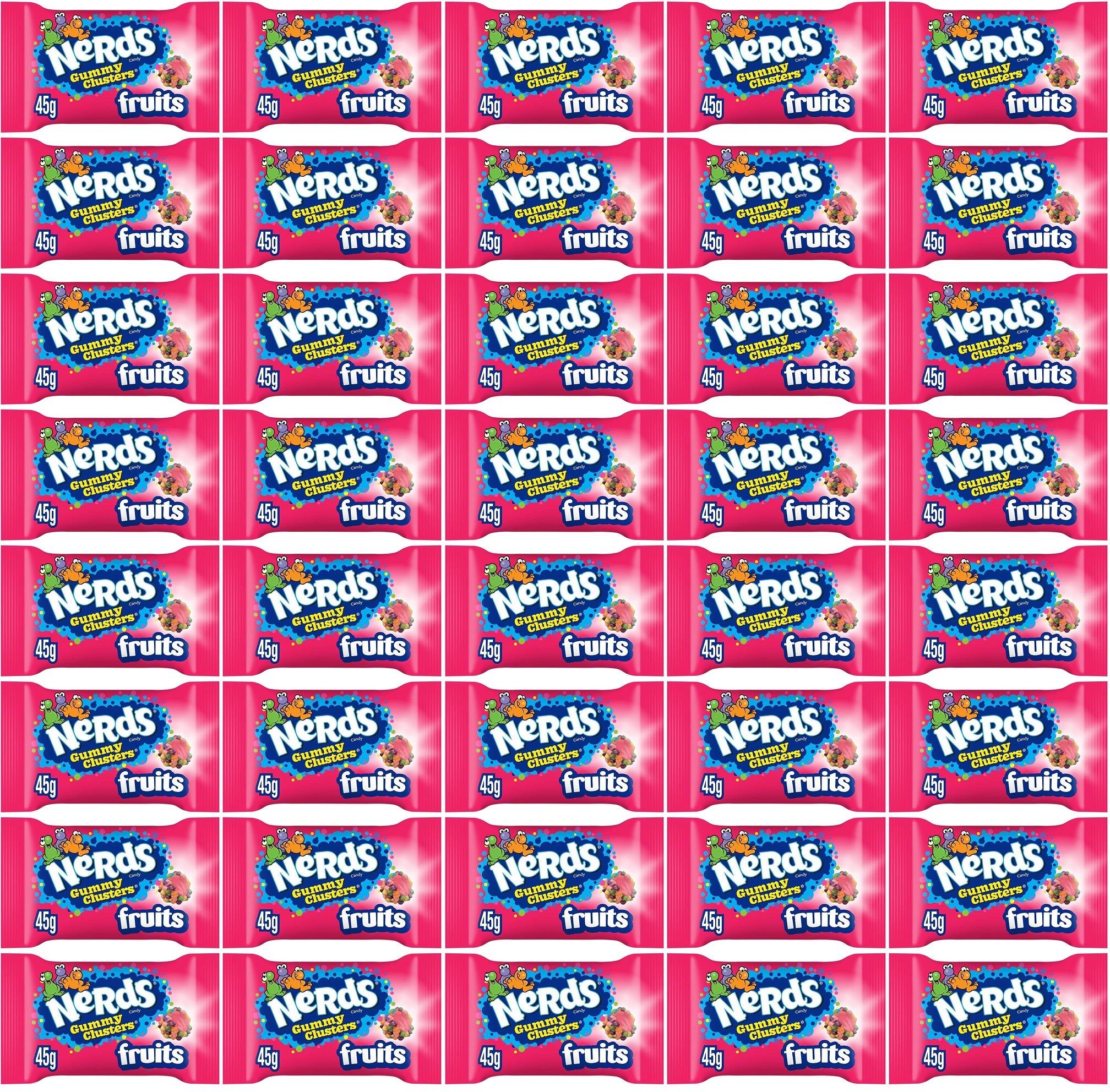 40 x Nerds Fruit-Flavour Candy Gummy Clusters 45G