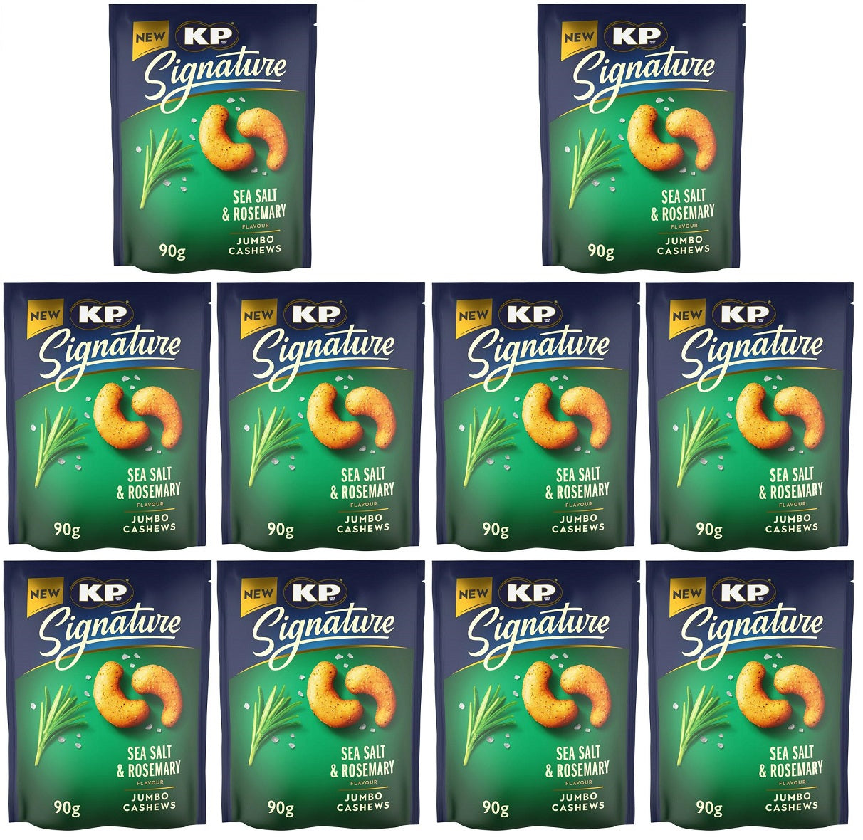 10 x Kp Signature Cashew Nuts Sea Salt & Rosemary - 90GM