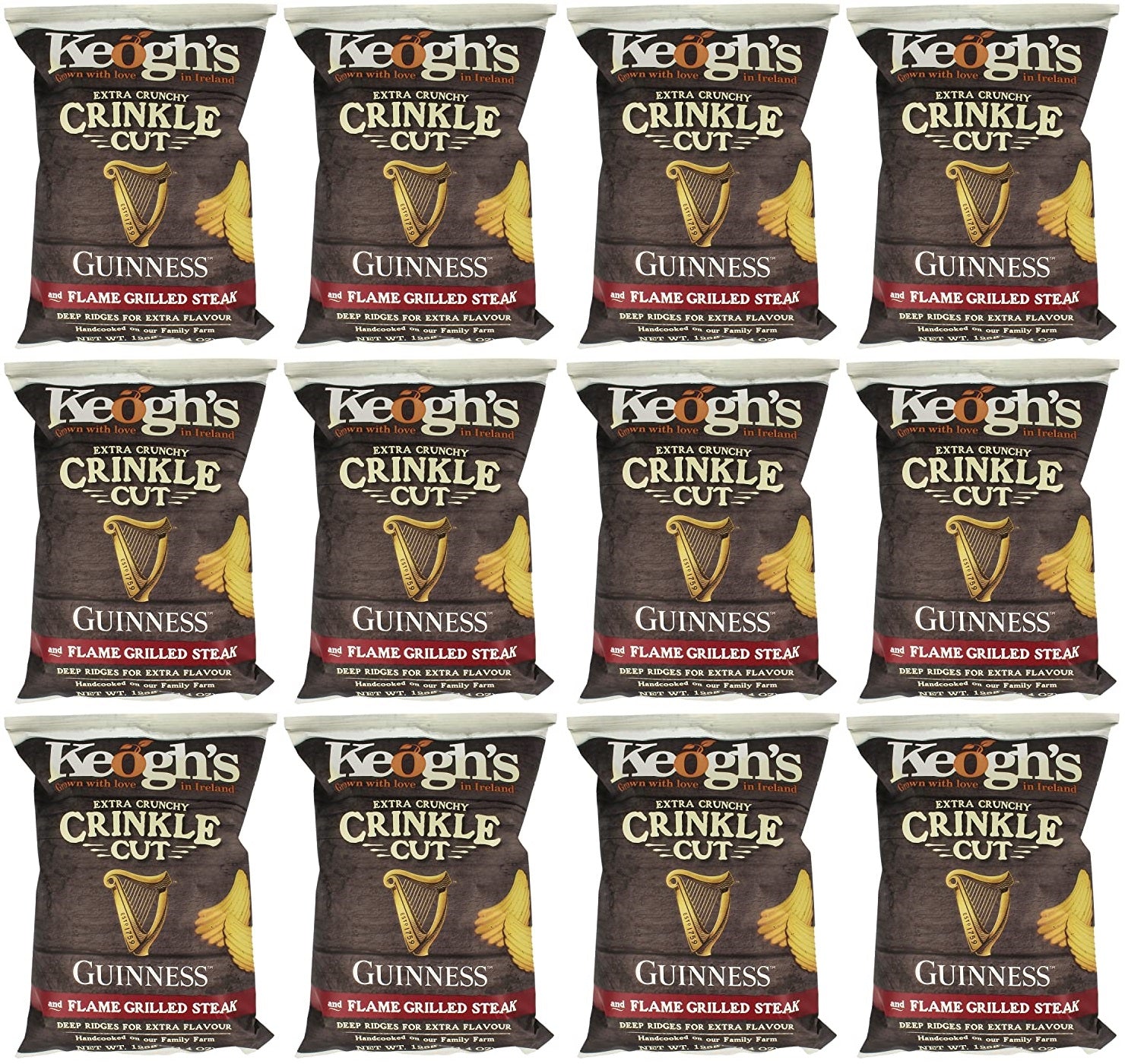 12 x Keogh's Crinkle Cut Guinness & Flame Grilled Steak 125G