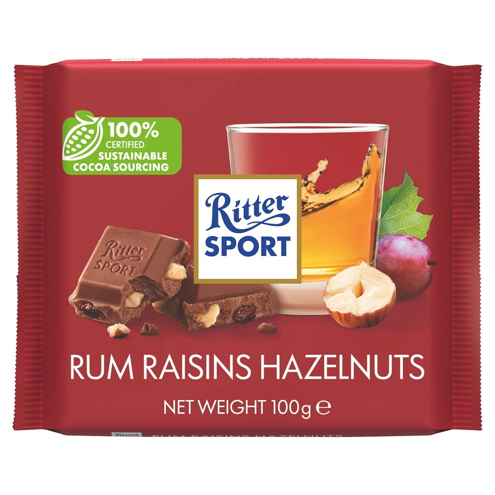 12 x Ritter Sport Rum & Raisin - 100G
