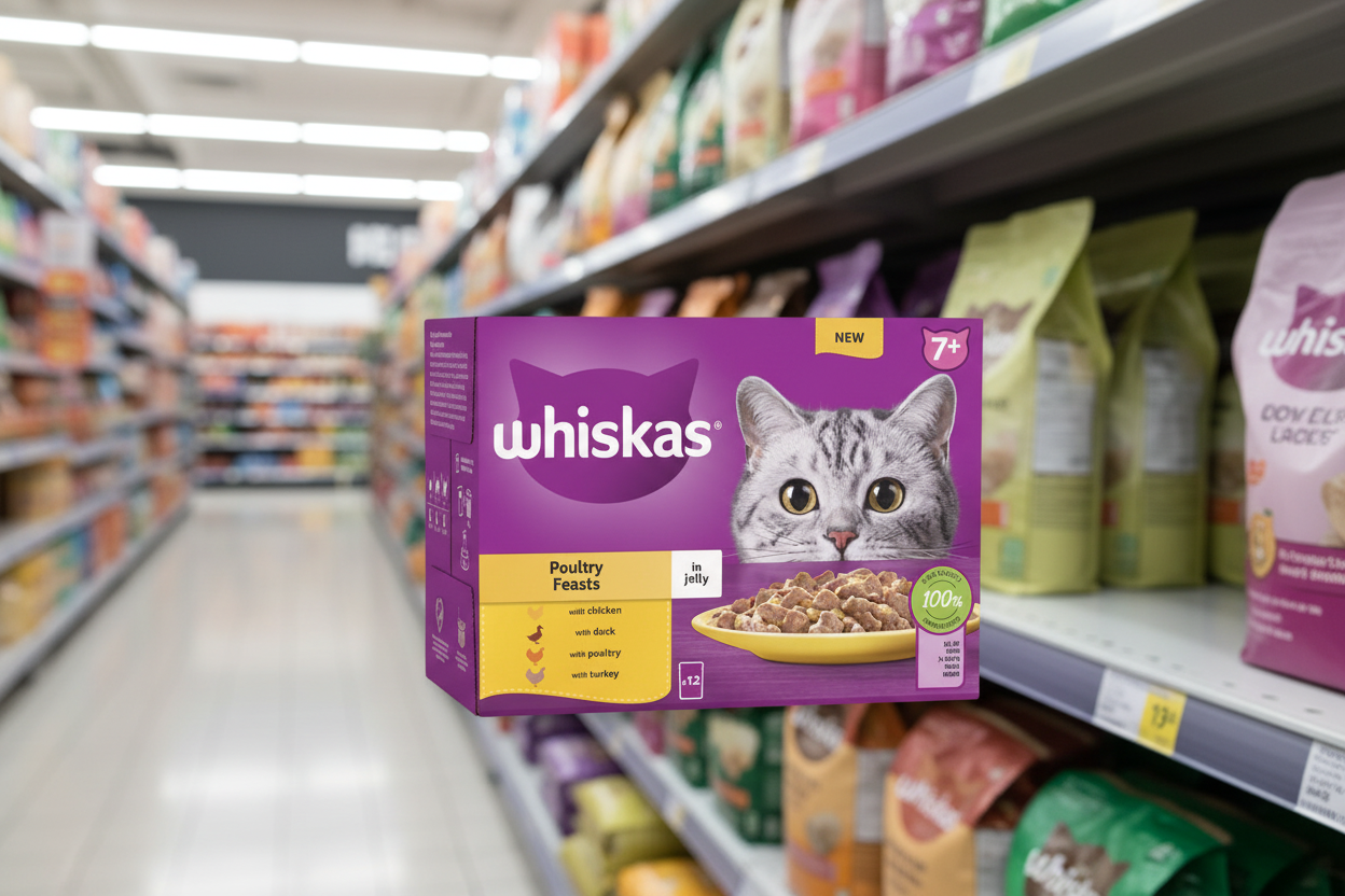 4 x Whiskas 7+ Poultry Feasts In Jelly 12 X 85G (1.02Kg)