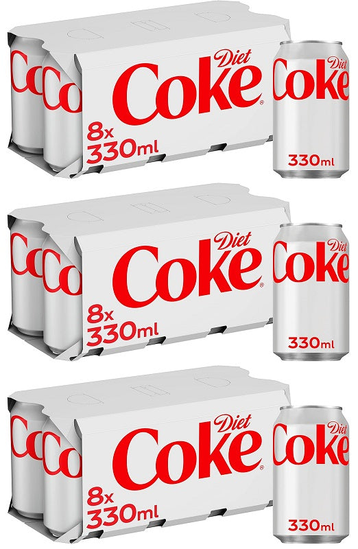 3 x Diet Coke 8 X 330Ml