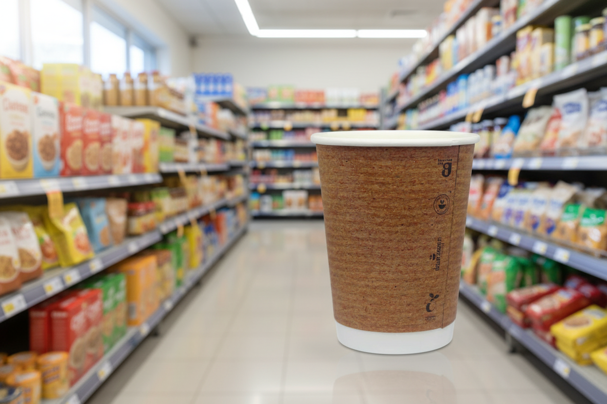 D2E Cup Compostable Double Wall 12Oz Brown