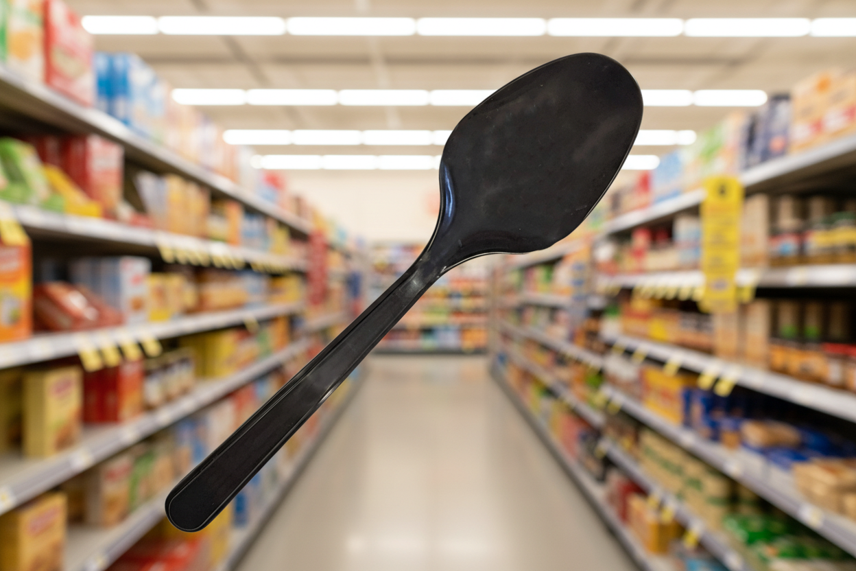 20 x Cutlery Reusable Hd Pp Spoon Black
