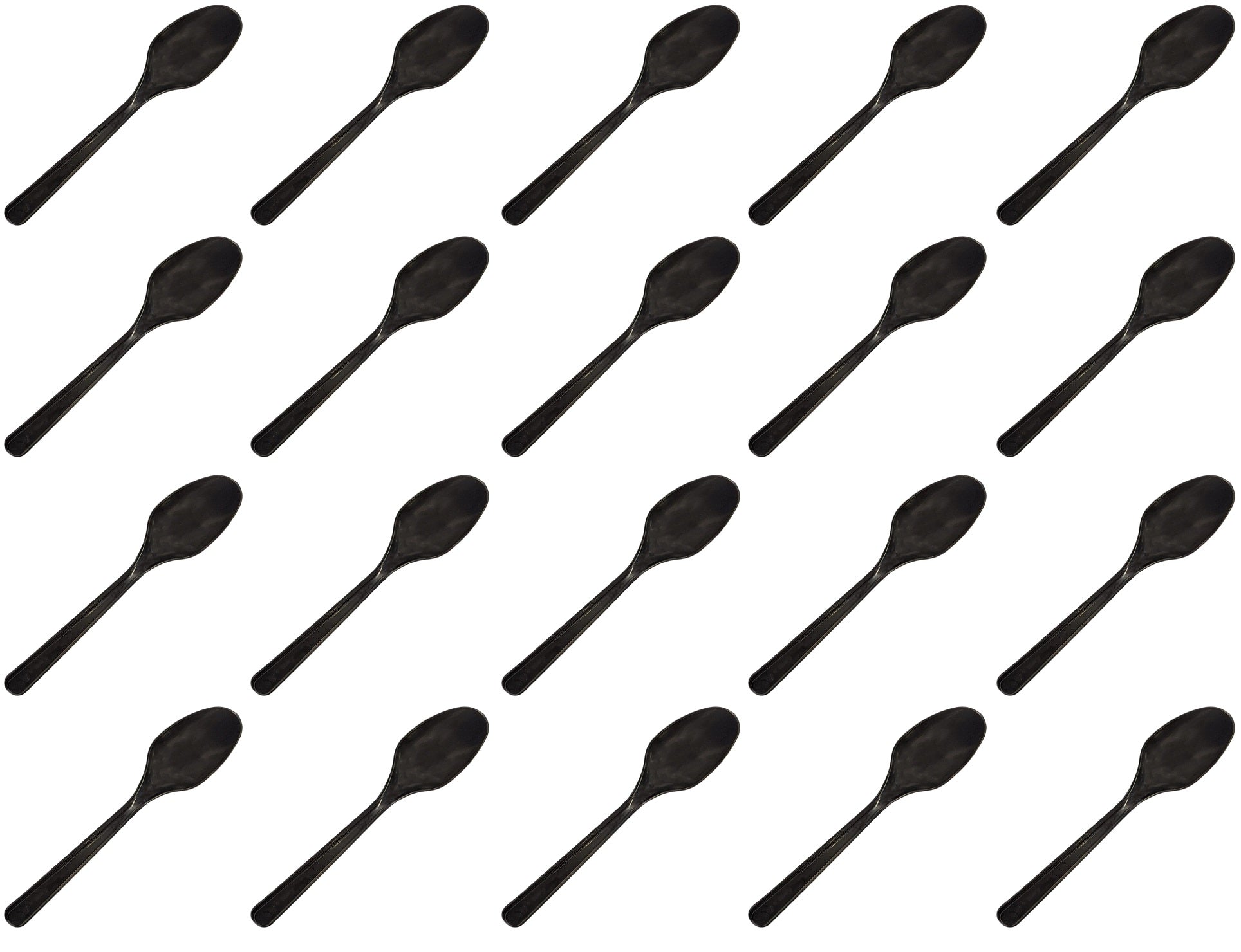 20 x Cutlery Reusable Hd Pp Tea Spoon Black