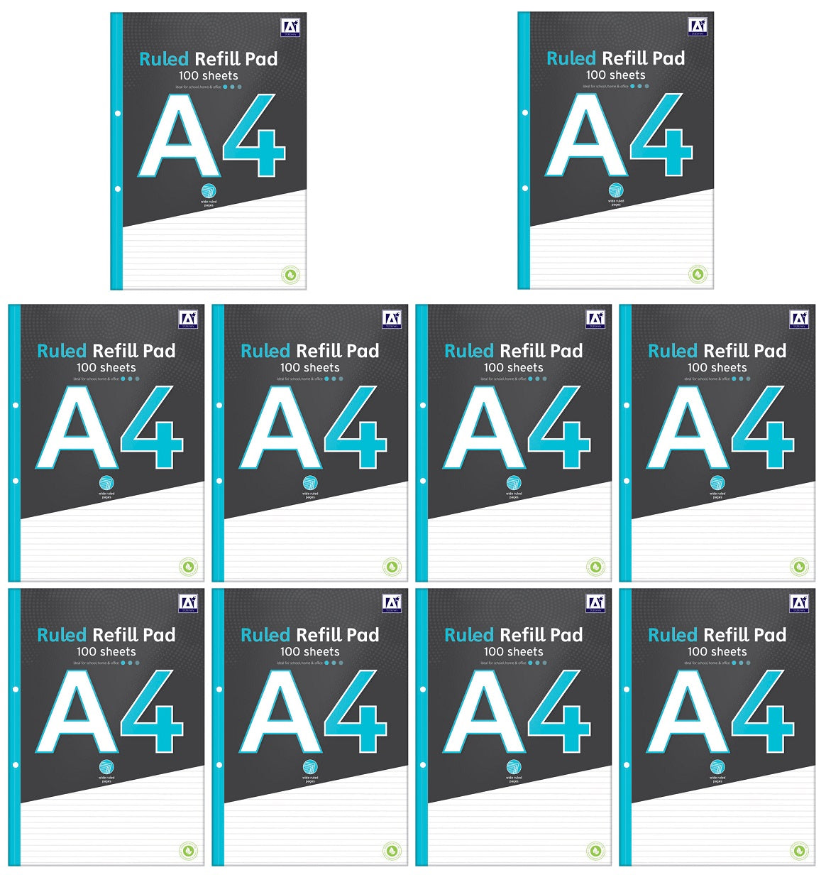 12 x A4 Ruled Refill Pad