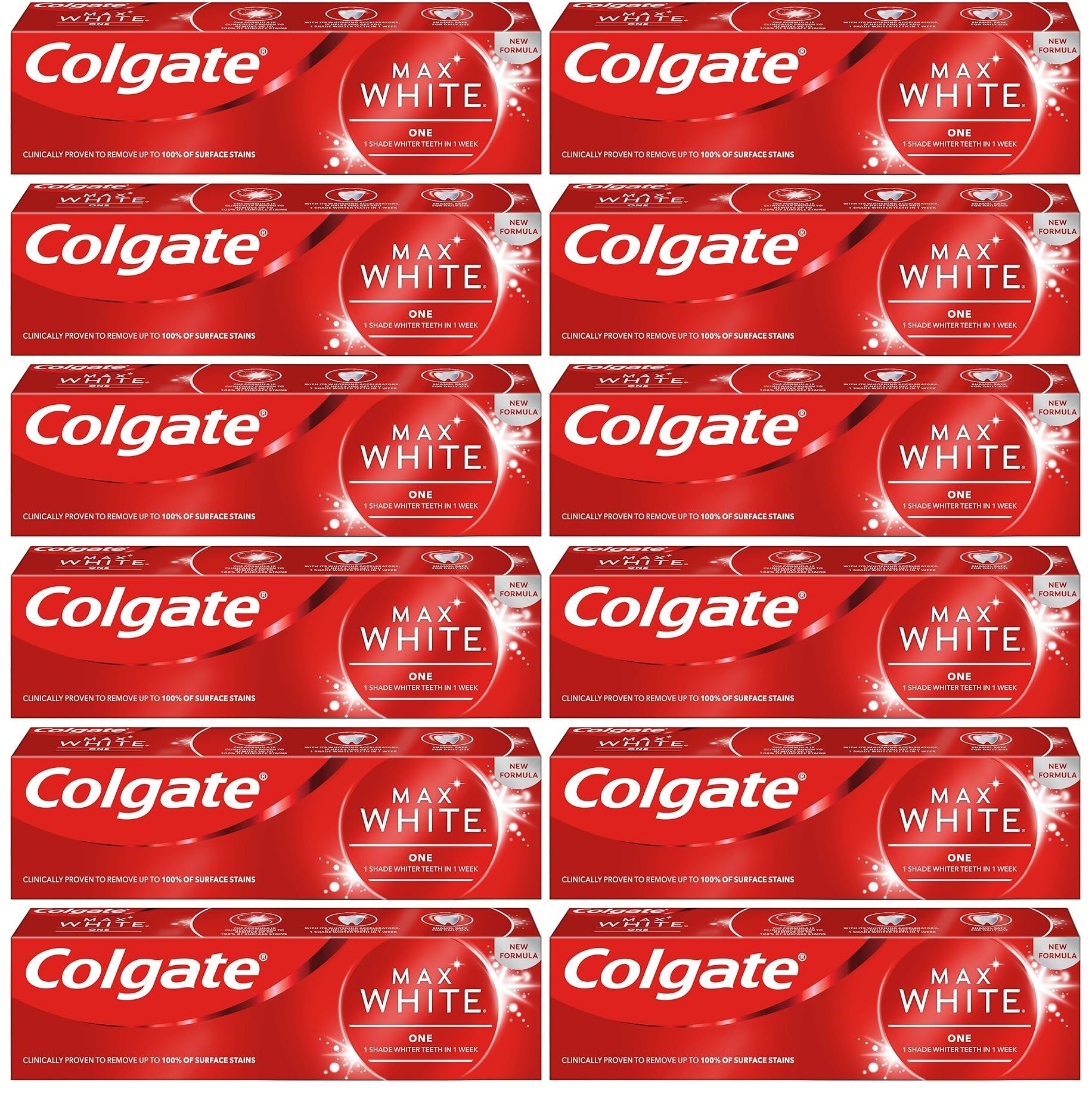 12 x Colgate Max White One Whitening Toothpaste 75Ml
