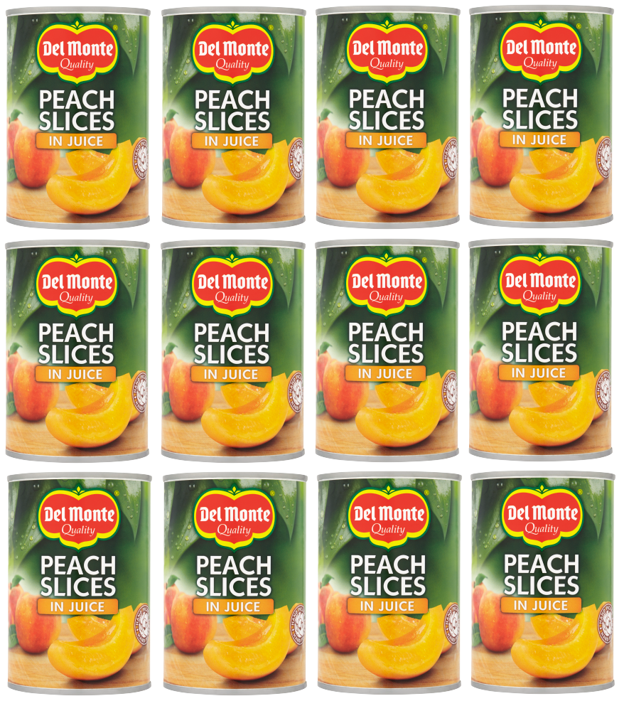 12 x Del Monte Peach Slices In Juice 415Gm