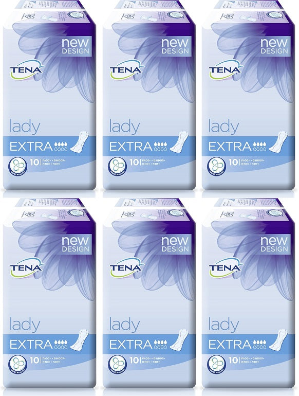 6 x Tena Lady Extra Order 10 Pack