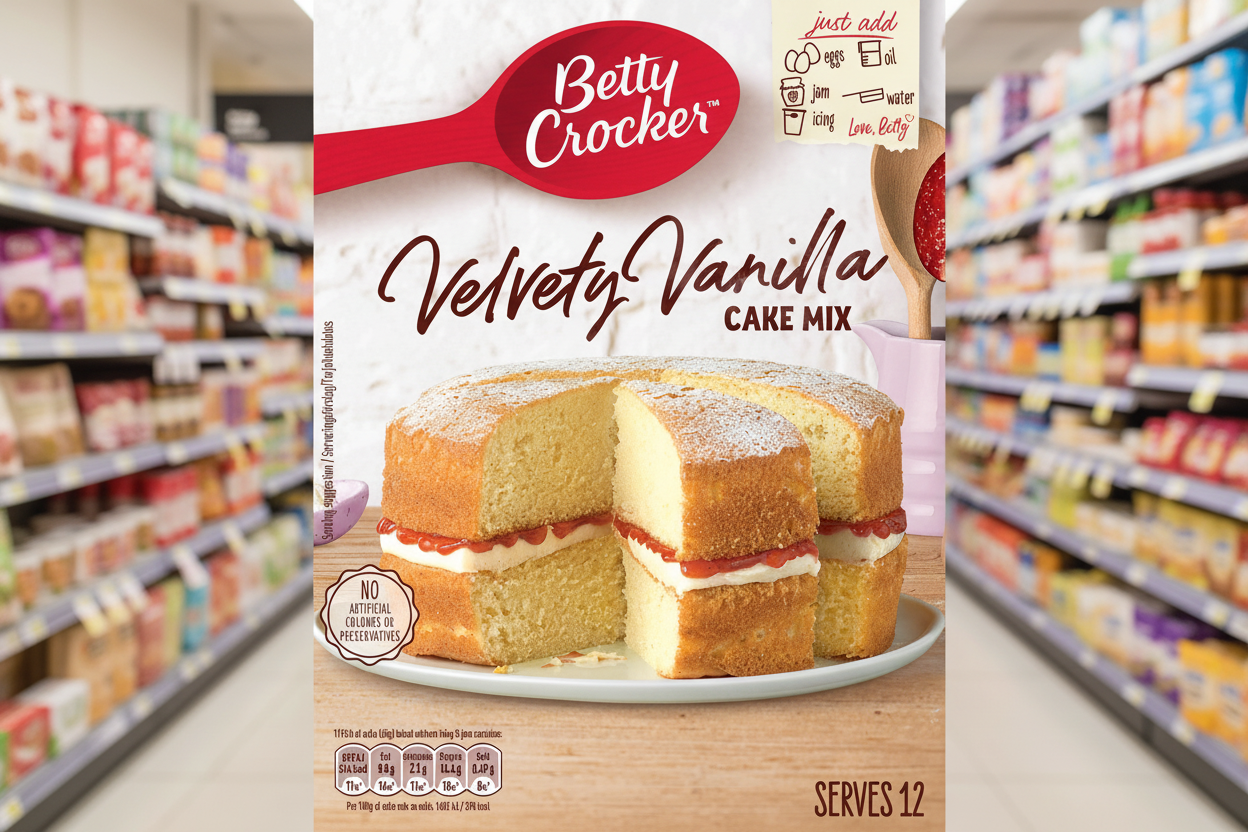 4 x Betty Crocker Velvety Vanilla Cake Mix 425G