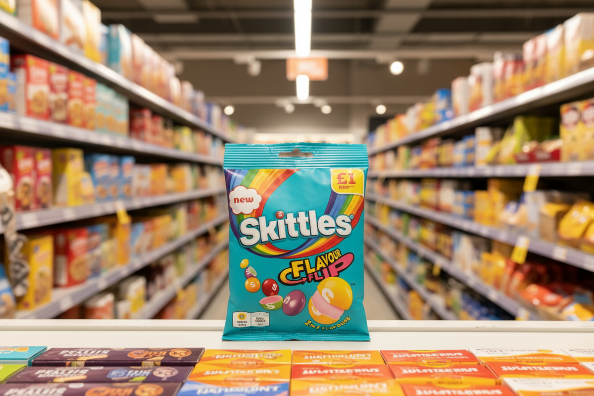 14 X Skittles Flavour Flip Sweets Pouch Bag - 109Gm