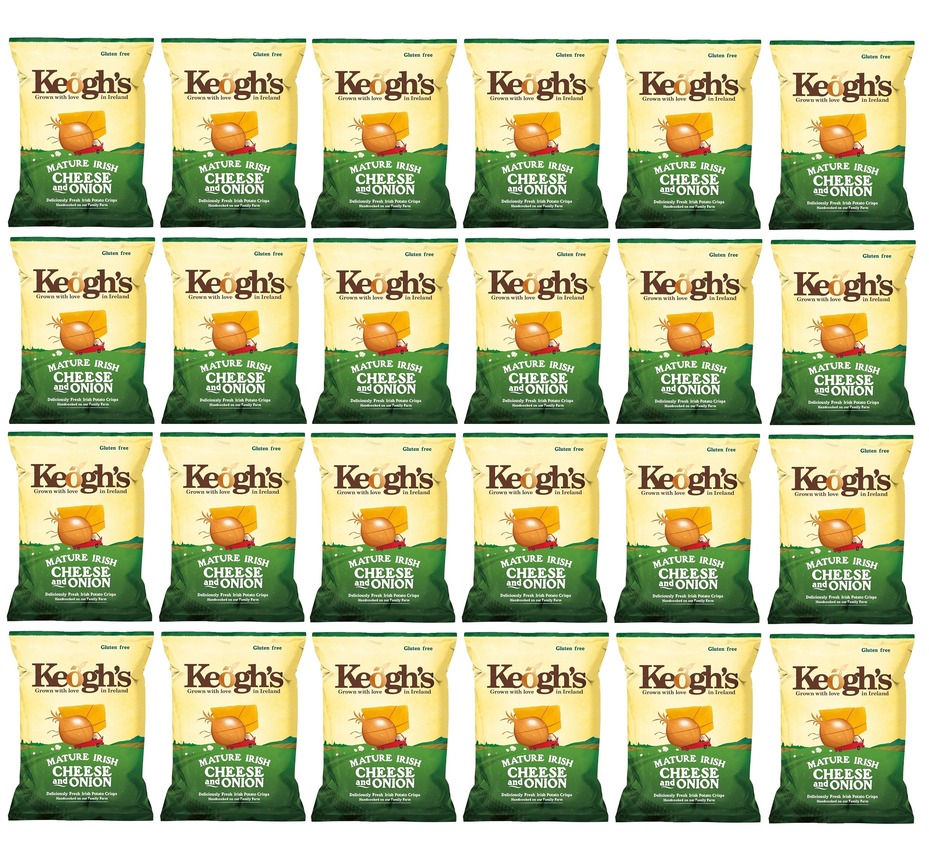 24 x Keoghs Irish Cheese & Onion Crisps 45Gm