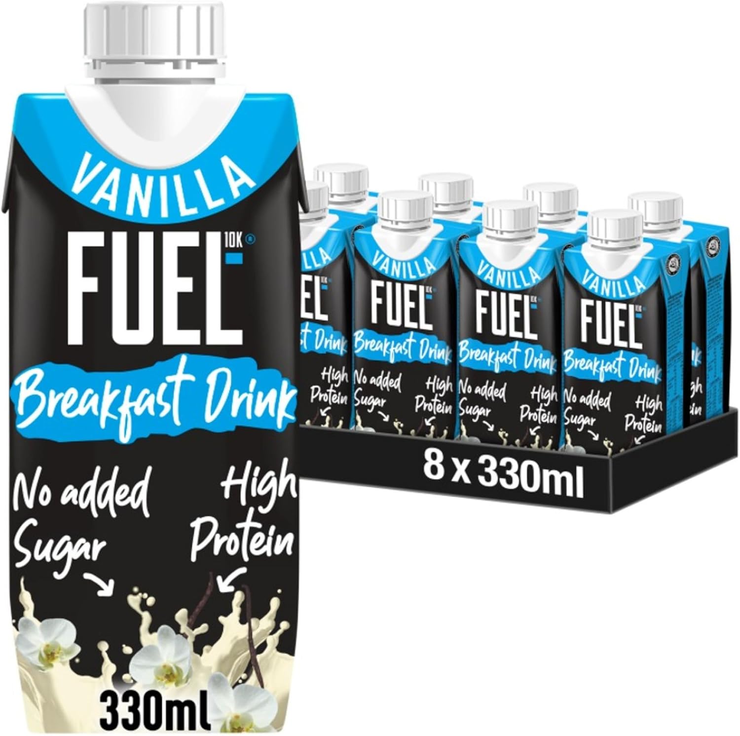 8 x Fuel10k Breakfast Drink Vanilla - 330ML