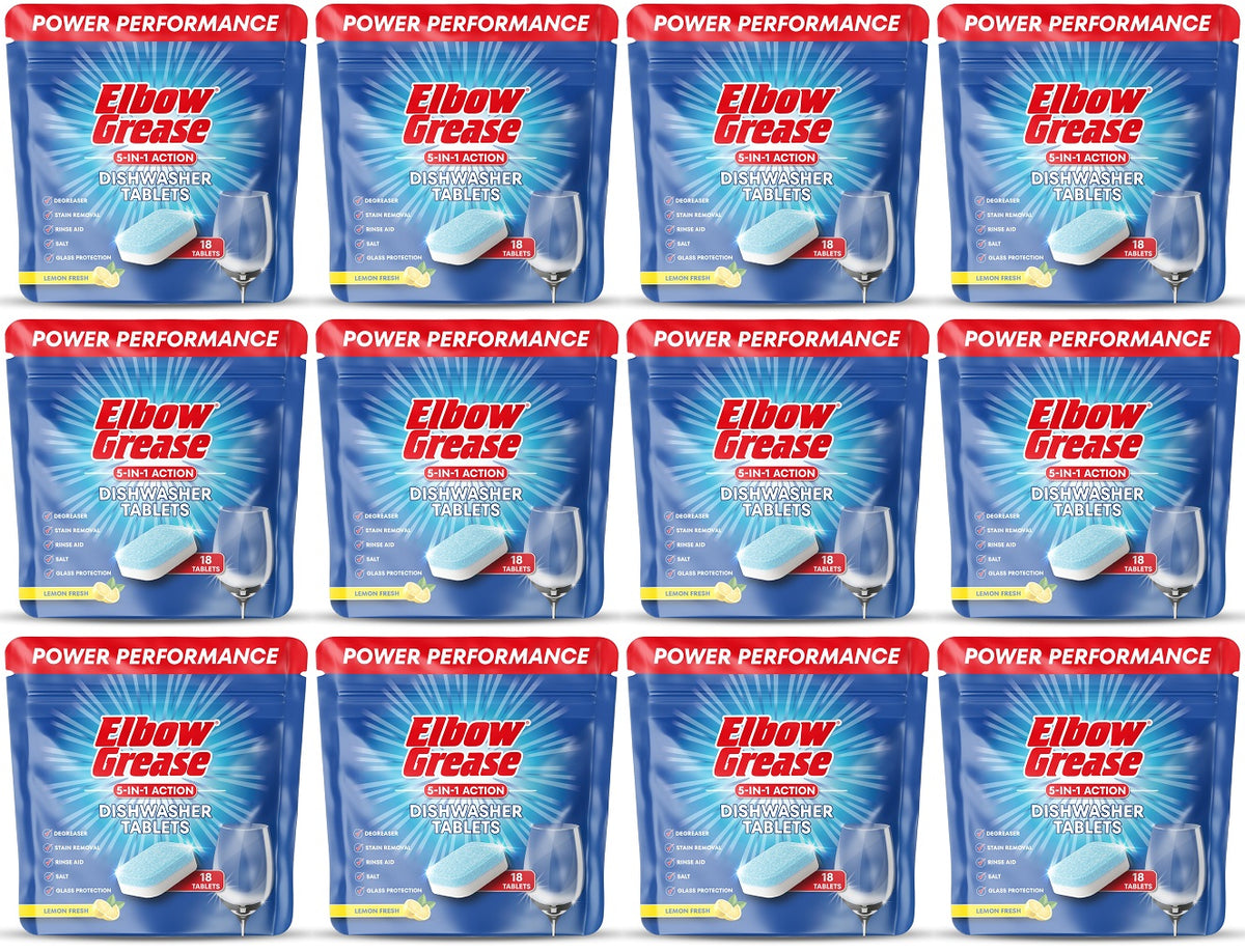 12 X Elbow Grease Dishwash Tablets - 18 Pack