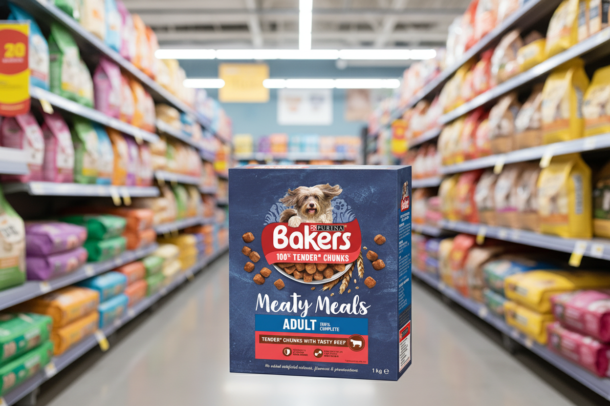 5 X Purina Bakers Complete Meaty Meals With Tasty Beef 1Kg