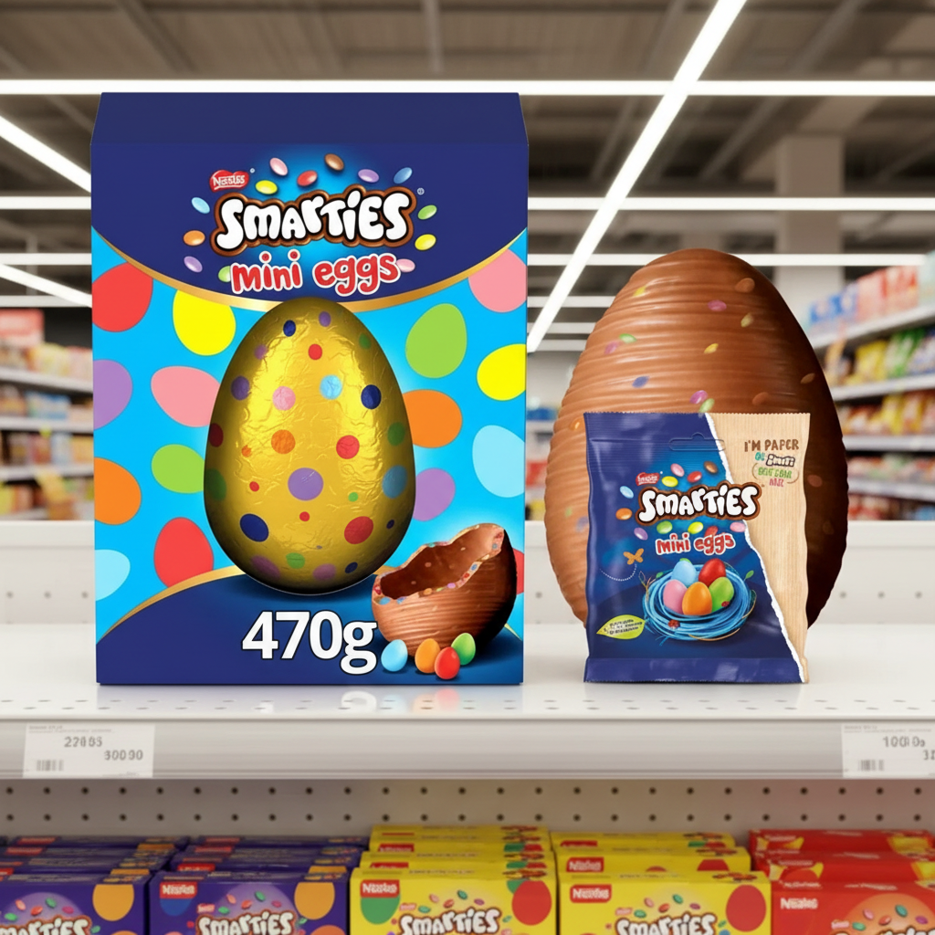 4 x Smarties Mini Eggs Giant Egg Incredible - 470GM