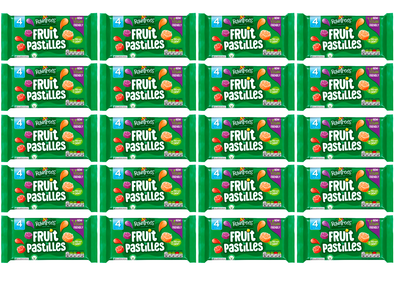 20 x Rowntree'S Fruit Pastilles 4 Pack Vegan 4X45Gm