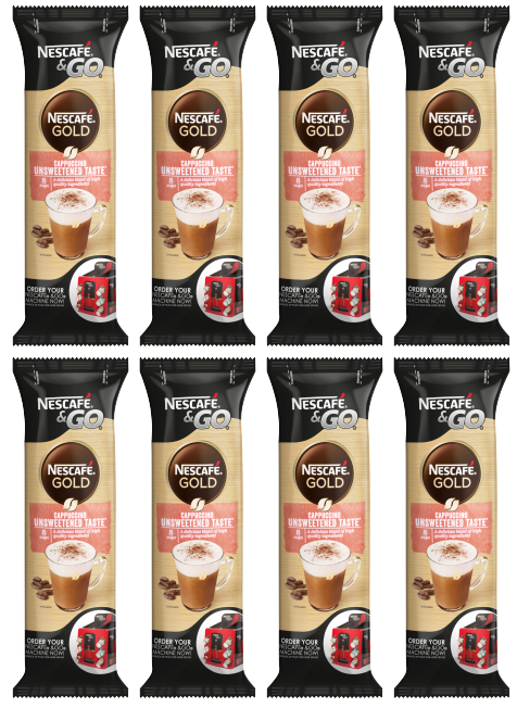 8 X Nescafe Go Cappuccino Unsweetned Cup
