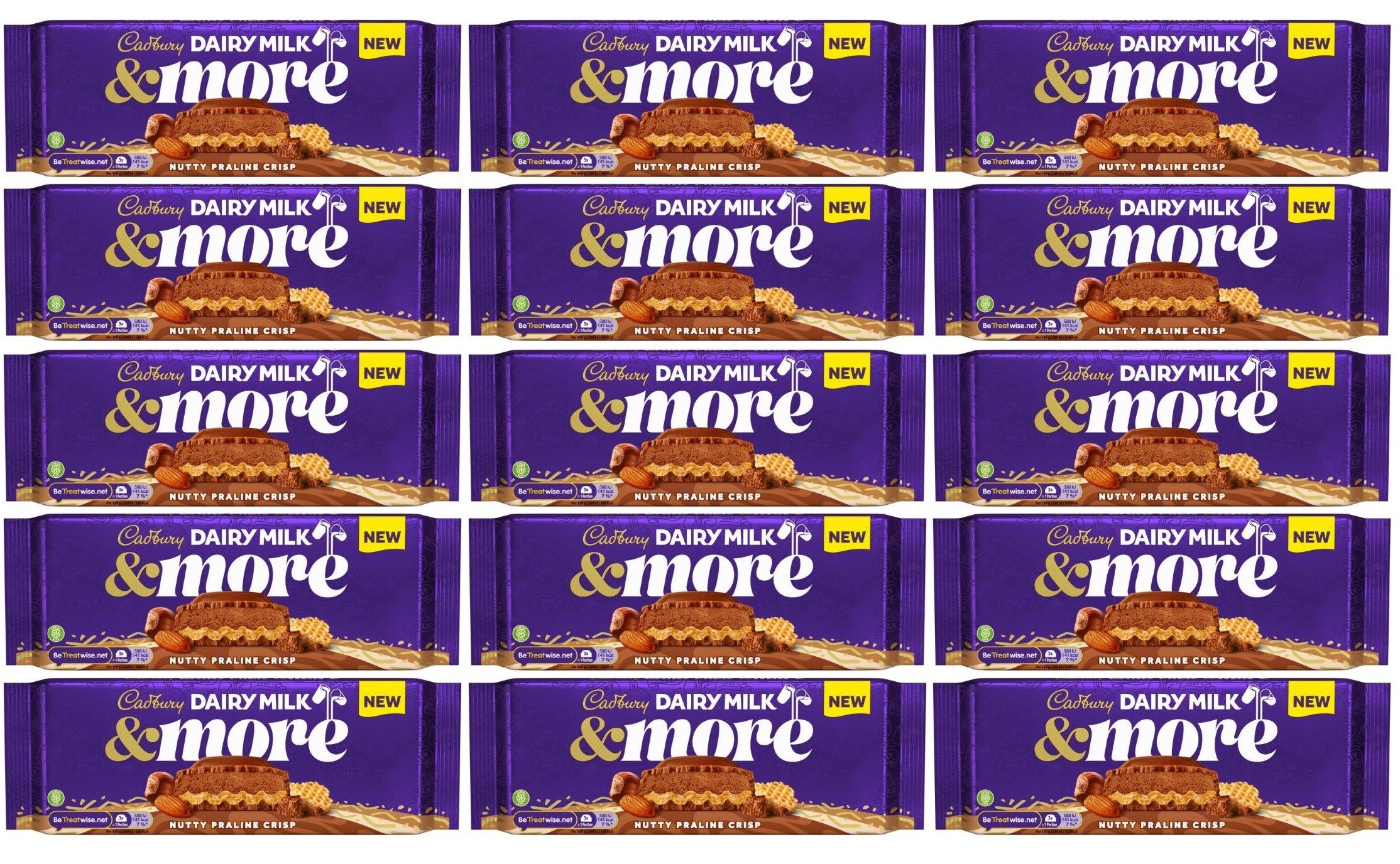 15 x Cadbury Dairy Milk & More Nutty Praline - 180GM