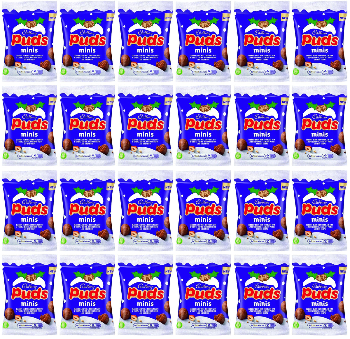 24 X Cadbury Mini Puds Clipstrip - 73Gm