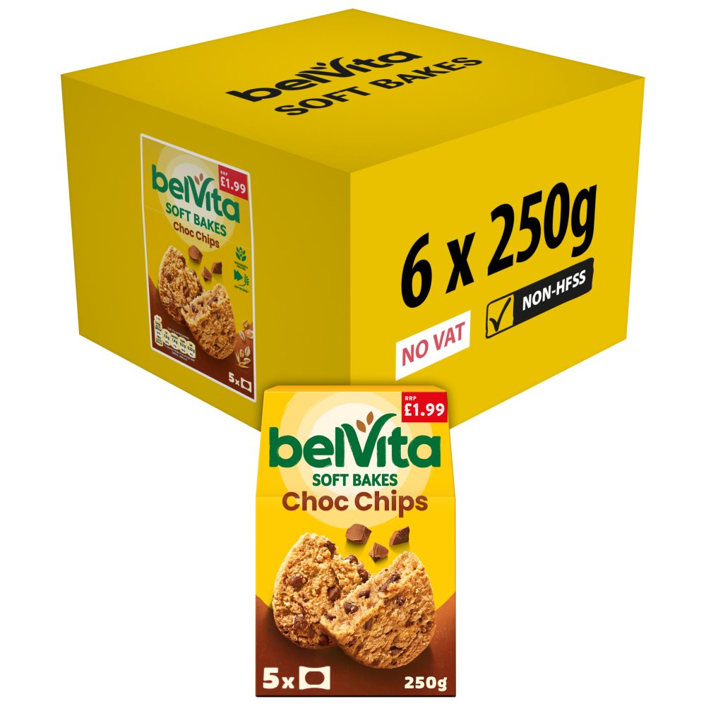 6 x Belvita Soft Bakes Chocolate Chip - 250GM