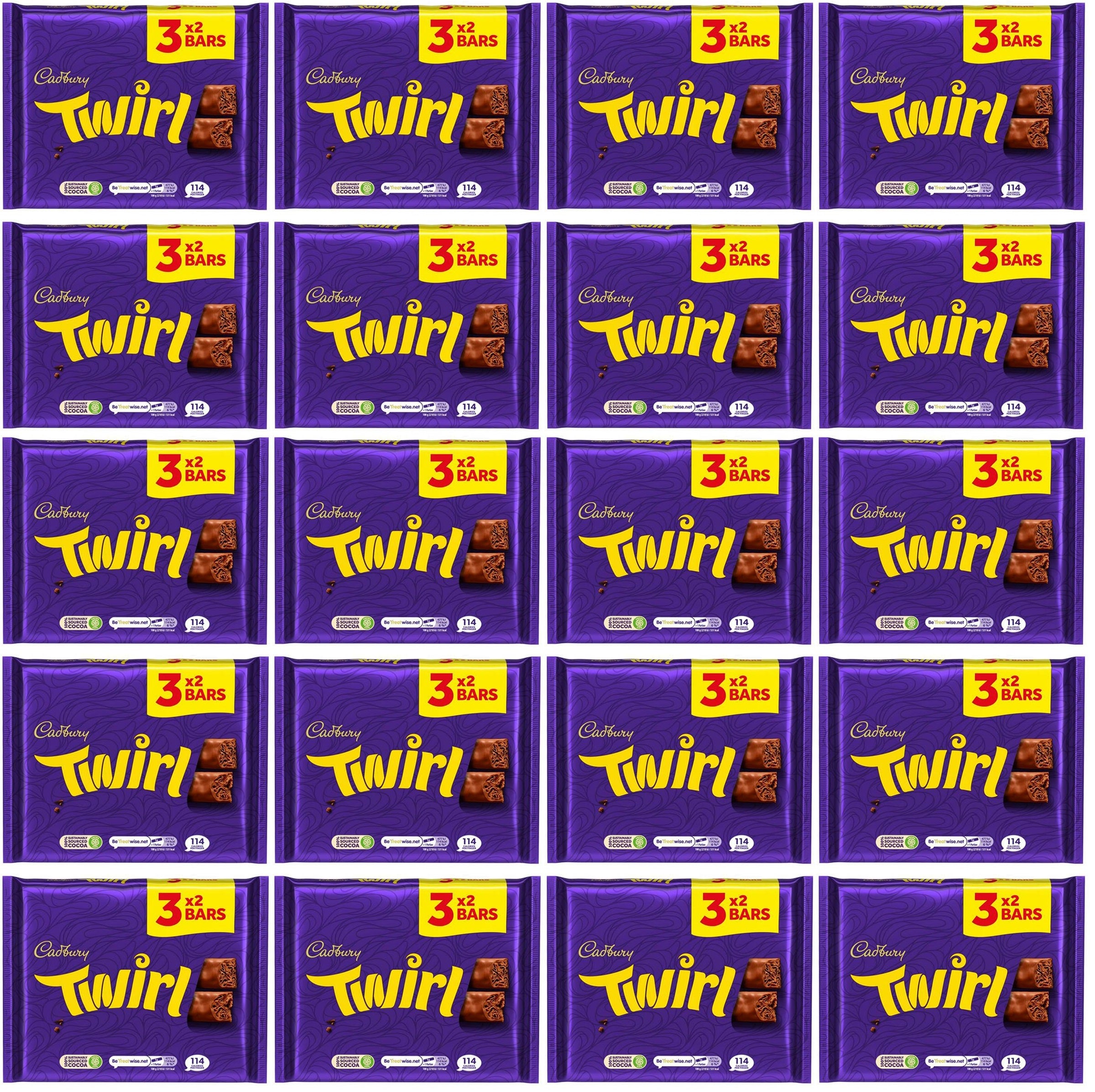 20 x Cadbury Twirl Snacksize 3pk - 129GM