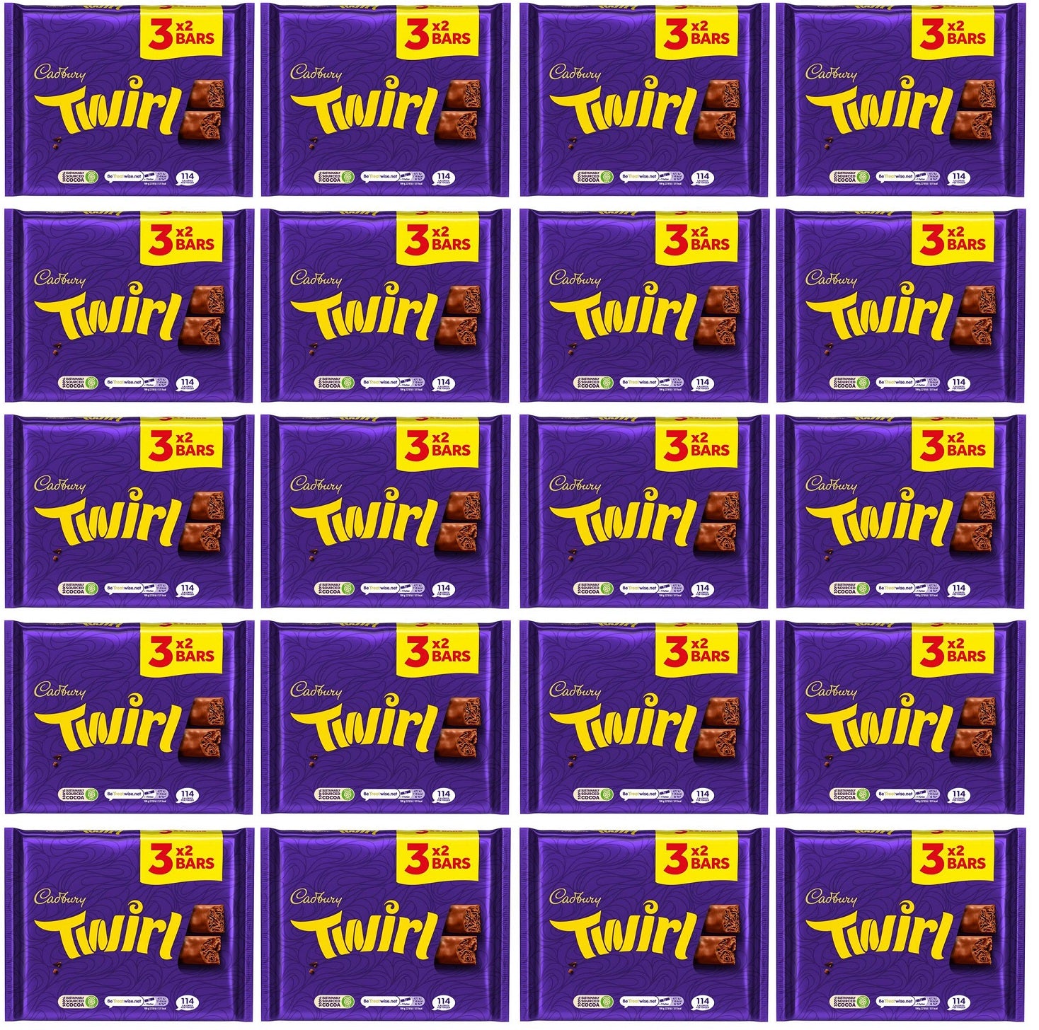 20 x Cadbury Twirl 5pk - 107.5GM