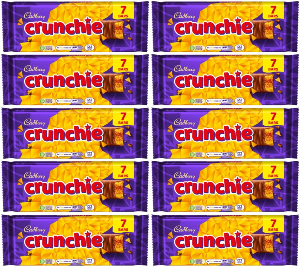 10 x Cadbury Crunchie Snacksize 7pk - 182.7GM