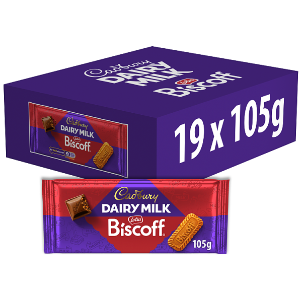 19 X Cadbury Dairy Milk Biscoff Large Bar - 105Gm