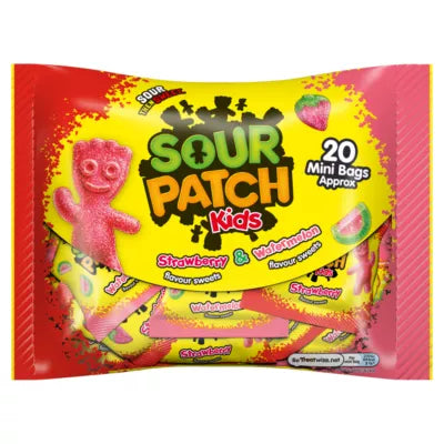 7 X Sour Patch Kids Extreme Strawberries/Watermelon - 350Gm
