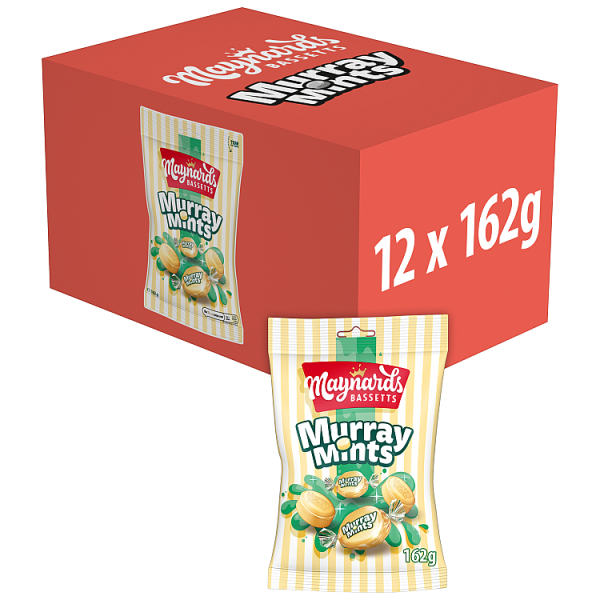 12 X Maynards Bassetts Murray Mints Sweets Bag - 162Gm