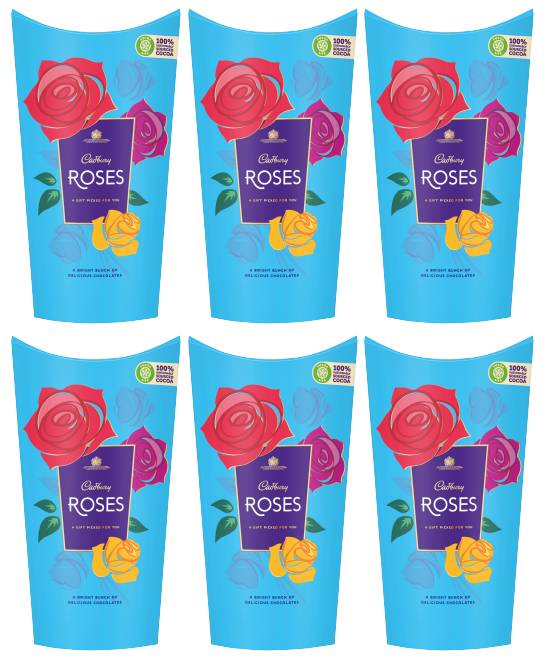 6 x Cadbury Roses Carton Box Chocolates 290Gm