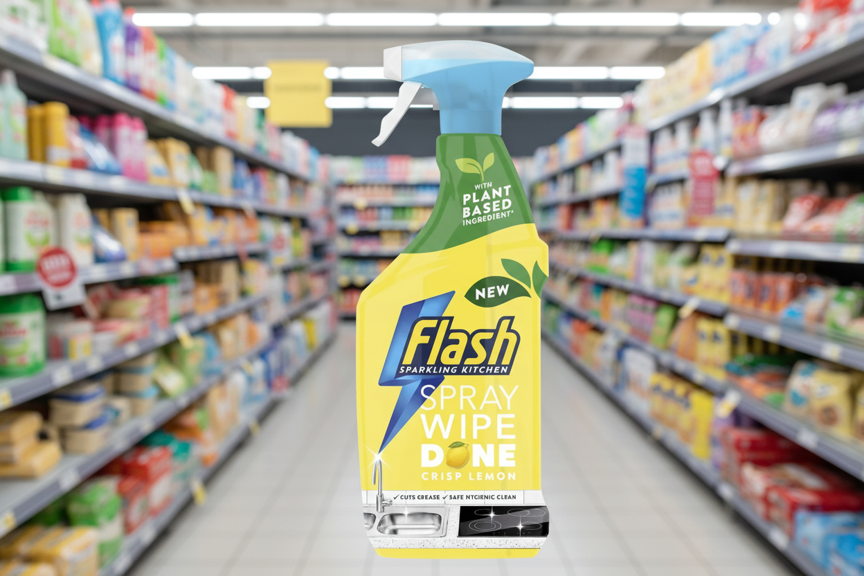 10 x Flash Spray Wipe Done Bright Crisp Lemon Cleaning Spray 800Ml