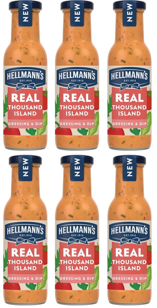 6 x Hellmann's Salad Dressing & Dip Real Thousand Island 250 Ml