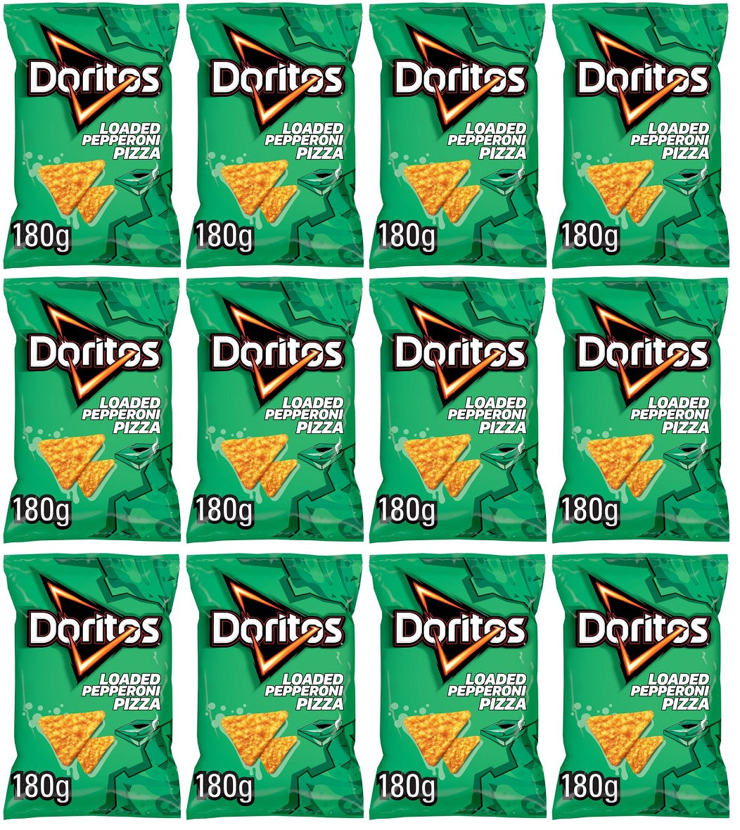 12 x Doritos Loaded Pepperoni Pizza Sharing Tortilla Chips 180G
